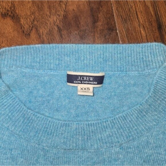 J. Crew Blue Crew Neck Cashmere Sweater - Picture 6 of 10